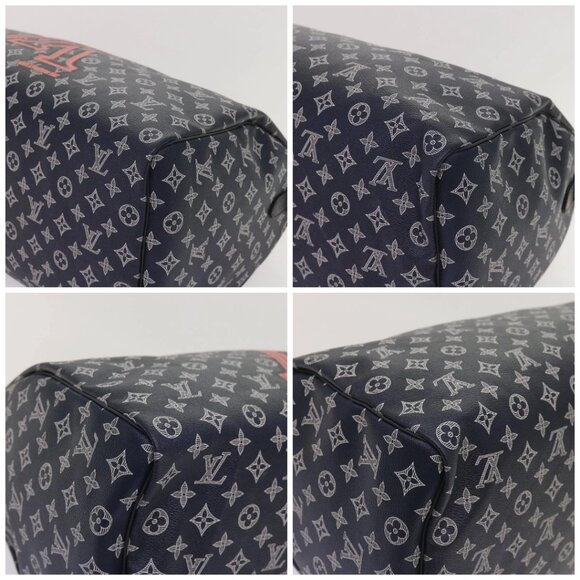 LOUIS VUITTON Monogram Ink Keepall Bandouliere 50 Bag Navy M43684 LV Auth 37879A - Picture 14 of 16